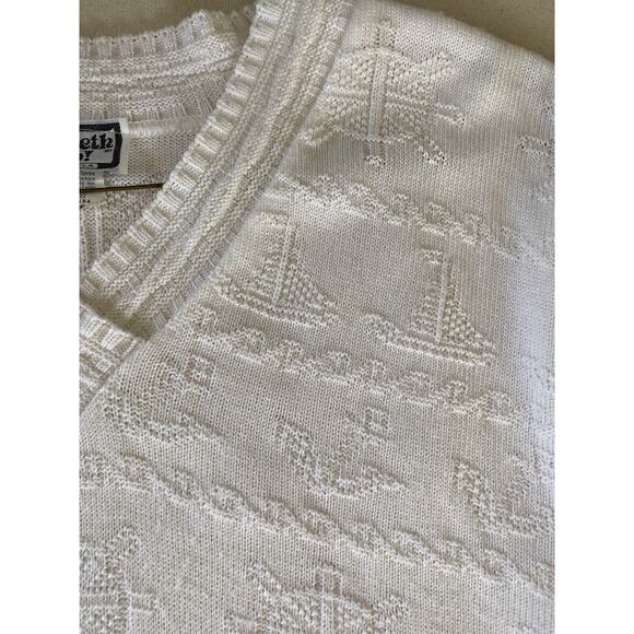 Keneth too! Made in U.S.A. Pullover white Short lantern sleeve L - Picture 4 of 6